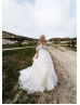 Off Shoulder Beaded White Tulle Fabulous Wedding Dress